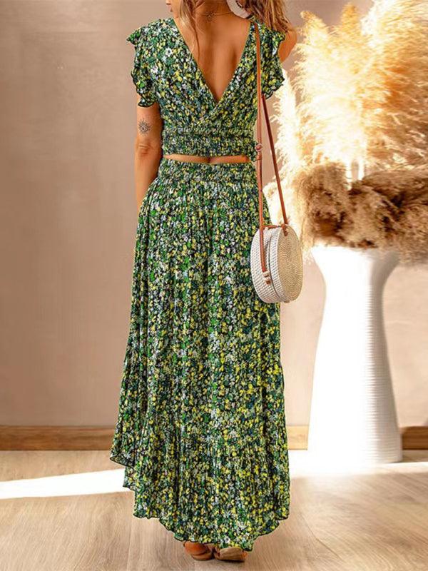 Maxi Jurk met V-hals en Bloemenprint - Maxi Dresses - Jurkjes.co