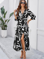 Maxi Jurk met V-hals en Bloemenprint - Maxi Dresses - Jurkjes.co