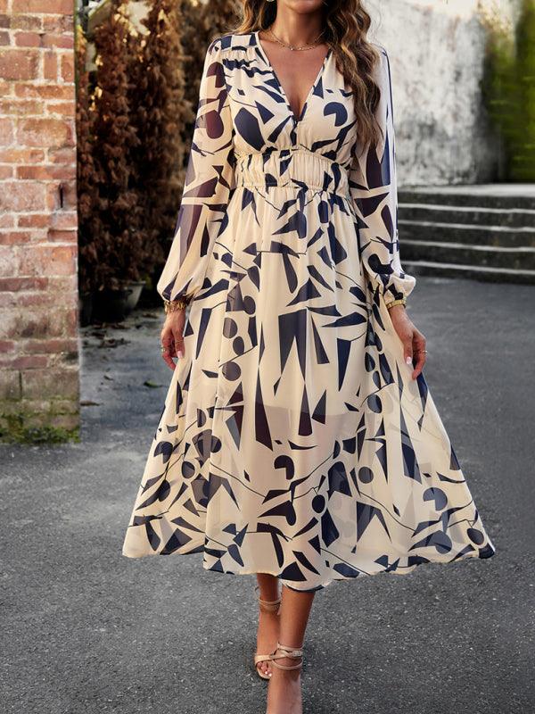 Maxi Jurk met V-hals en Bloemenprint - Midi Dresses - Jurkjes.co