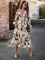 Maxi Jurk met V-hals en Bloemenprint - Midi Dresses - Jurkjes.co