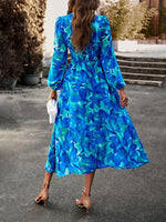 Maxi Jurk met V-hals en Bloemenprint - Midi Dresses - Jurkjes.co