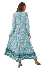 Maxi Jurk met V-hals en Bloemenprint - Mini Dresses - Jurkjes.co