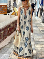 Maxi Jurk met V-hals en Boho Print - Maxi Dresses - Jurkjes.co
