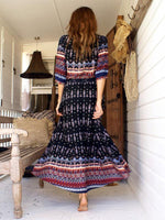 Maxi Jurk met V-hals en Boho Print - Maxi Dresses - Jurkjes.co