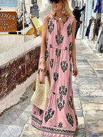 Maxi Jurk met V-hals en Boho Print - Maxi Dresses - Jurkjes.co