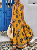 Maxi Jurk met V-hals en Boho Print - Maxi Dresses - Jurkjes.co