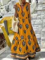 Maxi Jurk met V-hals en Boho Print - Maxi Dresses - Jurkjes.co