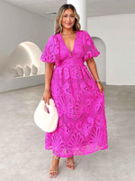 Maxi Jurk met V-hals en Borduurdetails - Maxi Dresses - Jurkjes.co