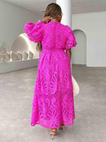 Maxi Jurk met V-hals en Borduurdetails - Maxi Dresses - Jurkjes.co