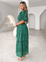 Maxi Jurk met V-hals en Borduurdetails - Maxi Dresses - Jurkjes.co