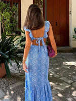 Maxi Jurk met V-hals en Borduursel - Maxi Dresses - Jurkjes.co