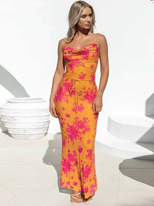 Maxi Jurk met V-hals en Camouflageprint - Maxi Dresses - Jurkjes.co