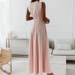 Maxi Jurk met V-hals en Ceintuur - CB - Dresses - Jurkjes.co