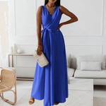 Maxi Jurk met V-hals en Ceintuur - CB - Dresses - Jurkjes.co