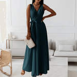 Maxi Jurk met V-hals en Ceintuur - CB - Dresses - Jurkjes.co