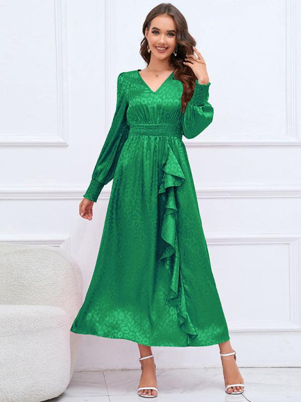 Maxi Jurk met V-hals en Dierenprint - Maxi Dresses - Jurkjes.co