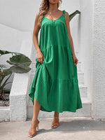 Maxi Jurk met V-hals en Effen Design - Maxi Dresses - Jurkjes.co