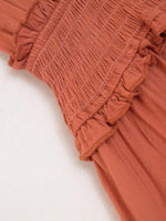 Maxi Jurk met V-hals en Effen Kleur - Group3 - Jurkjes.co