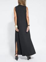Maxi Jurk met V-hals en Effen Kleur - Maxi Dresses - Jurkjes.co