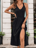 Maxi Jurk met V-hals en Elegante Snit - Group7 - Jurkjes.co