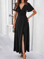 Maxi Jurk met V-hals en Elegante Stijl - Group3 - Jurkjes.co