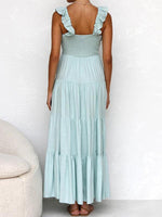 Maxi Jurk met V-hals en Gelede Zoom - Maxi Dresses - Jurkjes.co