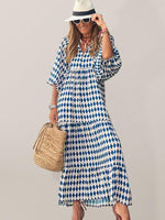 Maxi Jurk met V-hals en Geometrisch Patroon - Maxi Dresses - Jurkjes.co