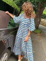 Maxi Jurk met V-hals en Geometrisch Patroon - Maxi Dresses - Jurkjes.co