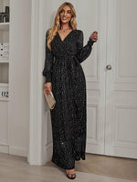 Maxi Jurk met V-hals en Hoge Split - Group2 - Jurkjes.co