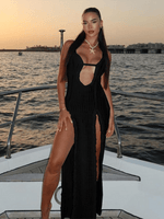 Maxi Jurk met V-hals en Hoge Split - Group5 - Jurkjes.co