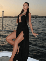 Maxi Jurk met V-hals en Hoge Split - Group5 - Jurkjes.co