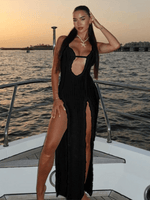 Maxi Jurk met V-hals en Hoge Split - Group5 - Jurkjes.co