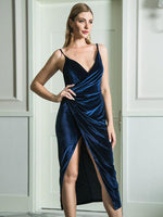 Maxi Jurk met V-hals en Hoge Split - Midi Dresses - Jurkjes.co