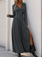 Maxi Jurk met V-hals en Kantdetails - Maxi Dresses - Jurkjes.co