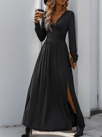Maxi Jurk met V-hals en Kantdetails - Maxi Dresses - Jurkjes.co