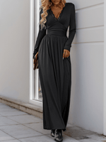 Maxi Jurk met V-hals en Kantdetails - Maxi Dresses - Jurkjes.co