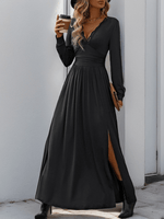 Maxi Jurk met V-hals en Kantdetails - Maxi Dresses - Jurkjes.co