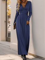 Maxi Jurk met V-hals en Kantdetails - Maxi Dresses - Jurkjes.co
