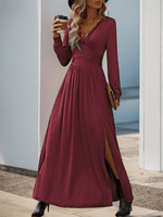 Maxi Jurk met V-hals en Kantdetails - Maxi Dresses - Jurkjes.co