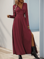 Maxi Jurk met V-hals en Kantdetails - Maxi Dresses - Jurkjes.co