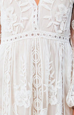 Maxi Jurk met V-hals en Kanten Design - Maxi Dresses - Jurkjes.co