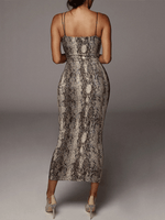 Maxi Jurk met V-hals en Leoprint - Group2 - Jurkjes.co