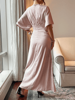 Maxi Jurk met V-hals en Luipaardprint - Group12 - Jurkjes.co