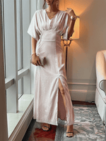 Maxi Jurk met V-hals en Luipaardprint - Group12 - Jurkjes.co