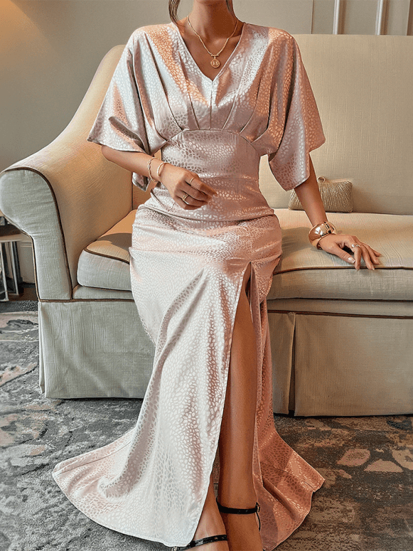 Maxi Jurk met V-hals en Luipaardprint - Group12 - Jurkjes.co