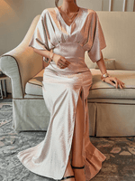 Maxi Jurk met V-hals en Luipaardprint - Group12 - Jurkjes.co