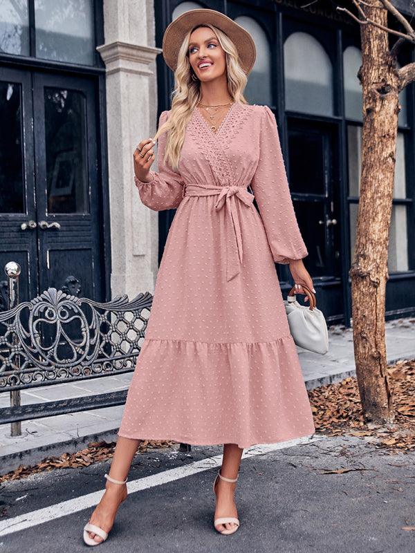 Maxi Jurk met V-hals en Luxe Kant - Maxi Dresses - Jurkjes.co