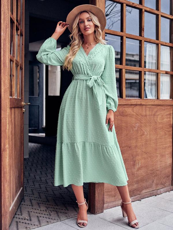 Maxi Jurk met V-hals en Luxe Kant - Maxi Dresses - Jurkjes.co