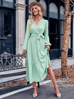 Maxi Jurk met V-hals en Luxe Kant - Maxi Dresses - Jurkjes.co