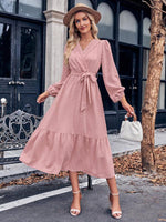 Maxi Jurk met V-hals en Luxe Kant - Maxi Dresses - Jurkjes.co